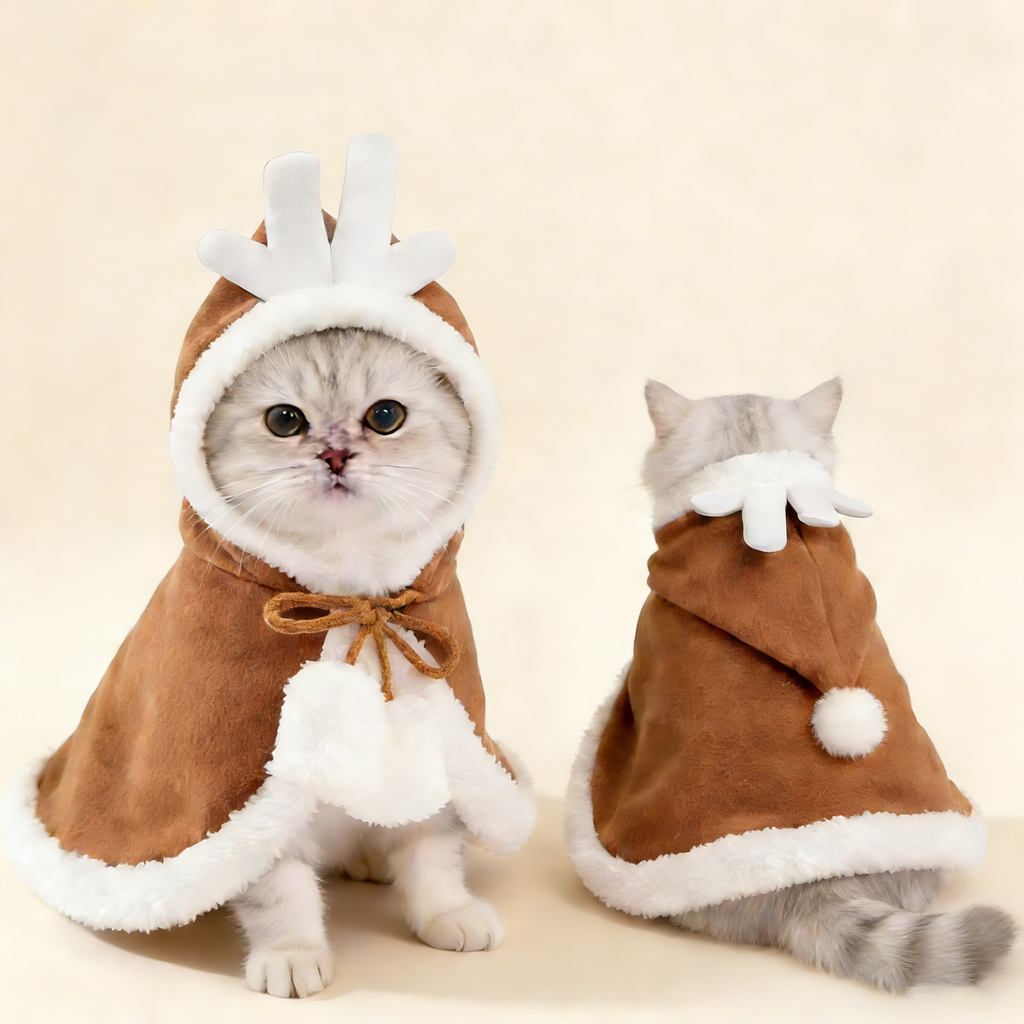 Small Dog Cat Cosplay Reindeer Costume_CWMM12879