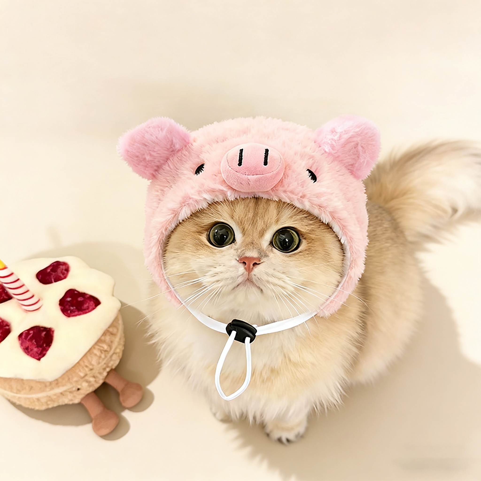 Pet Pig Costume Hat for Dogs Cats_CWMM12788
