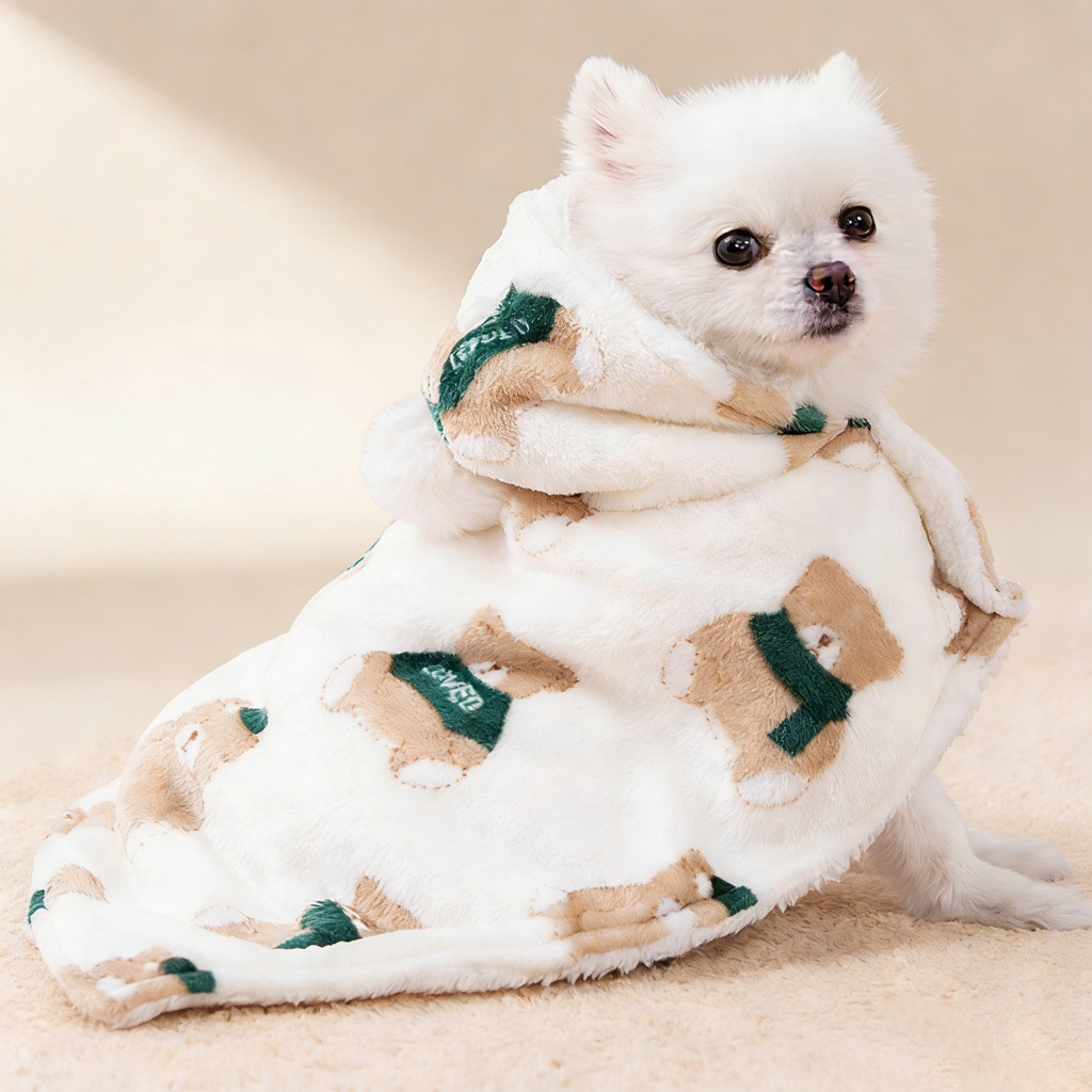 Cute Bear Pet Winter Cape for Dogs Cats_CWMM12743
