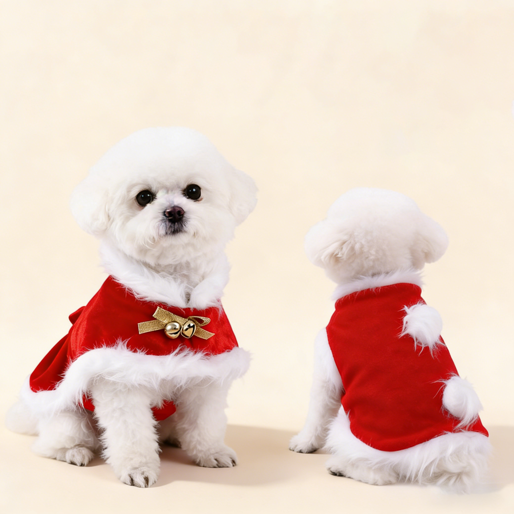 Small Dog Cat Cosplay Bell Christmas Cape_CWMM12882