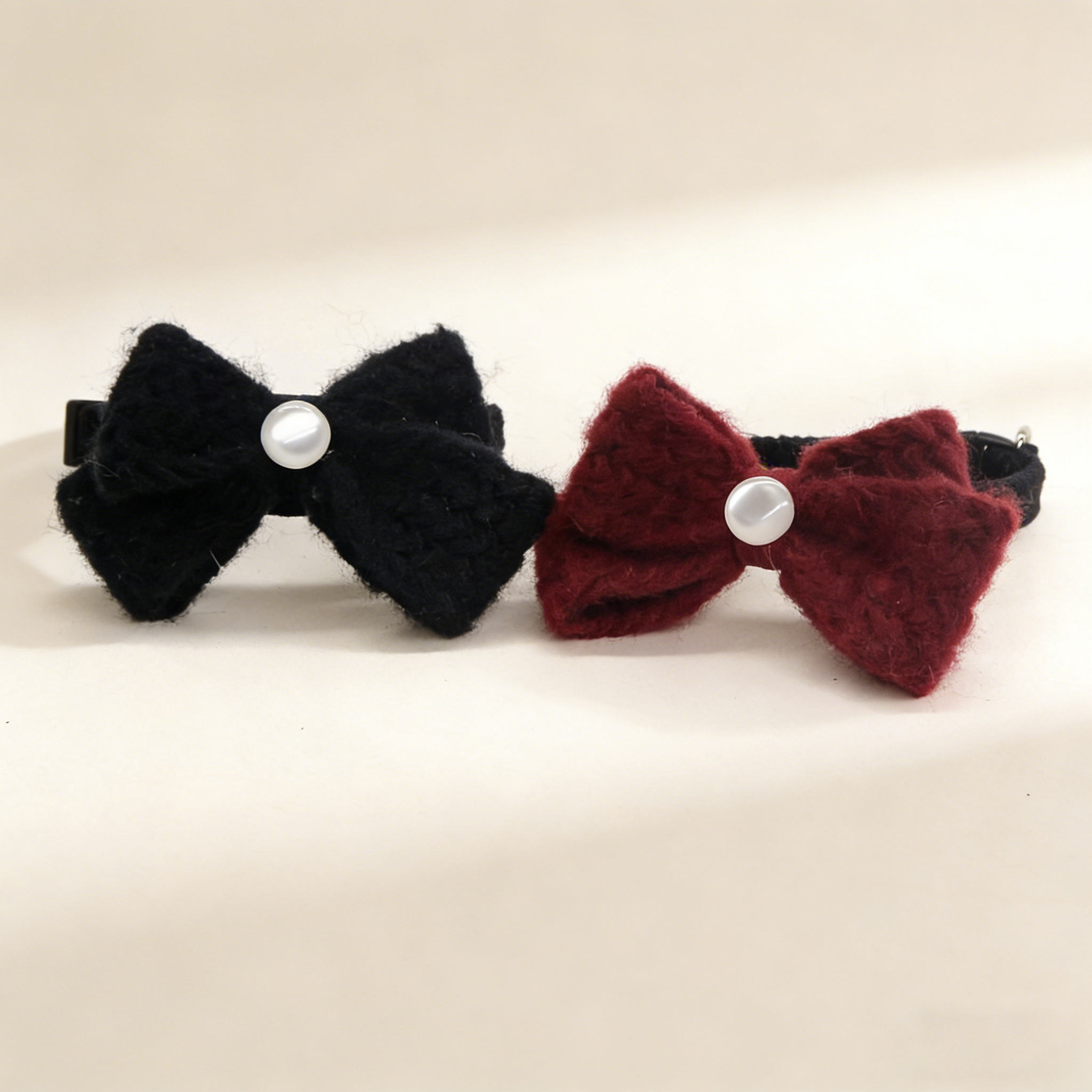 Plush Bow Pet Collar for Small Cats Dogs_CWMM13241