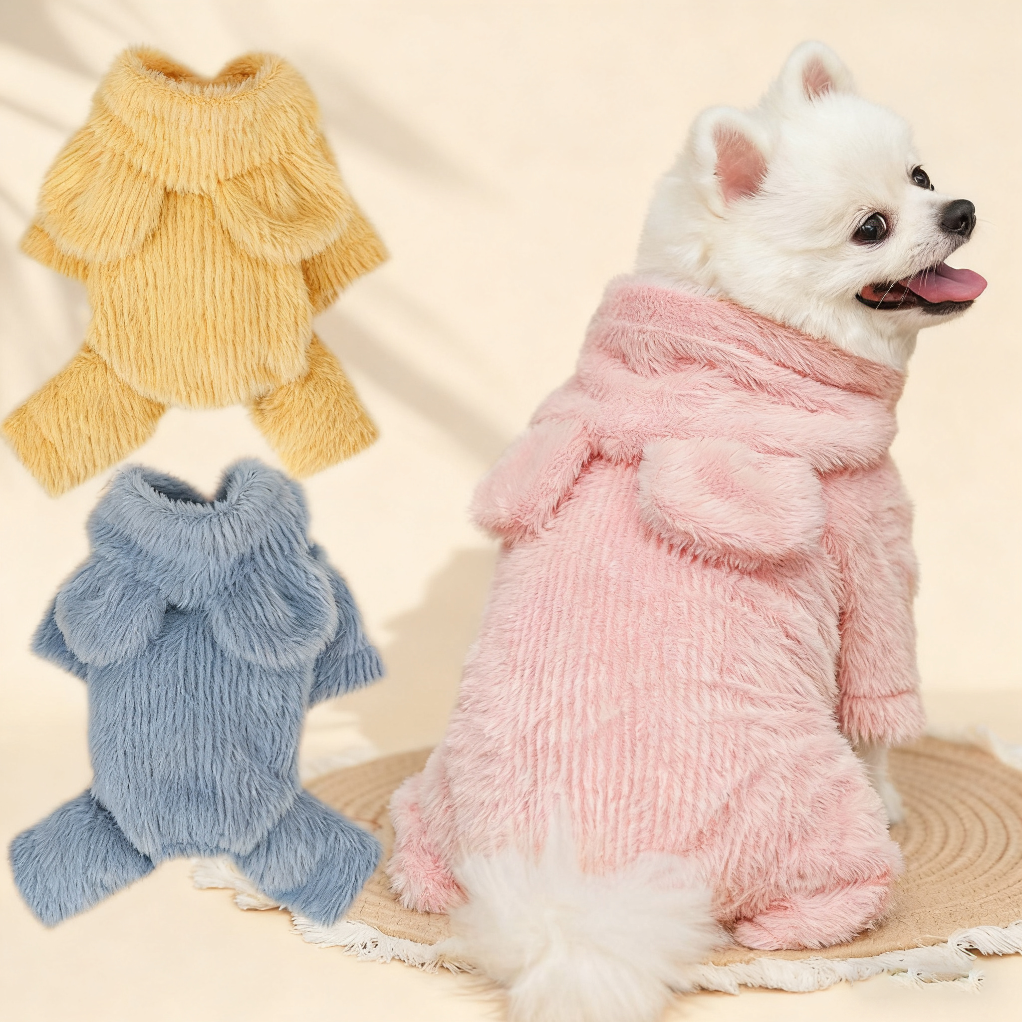 Winter Plush Hooded Vest for Small Pets_CWMM11181
