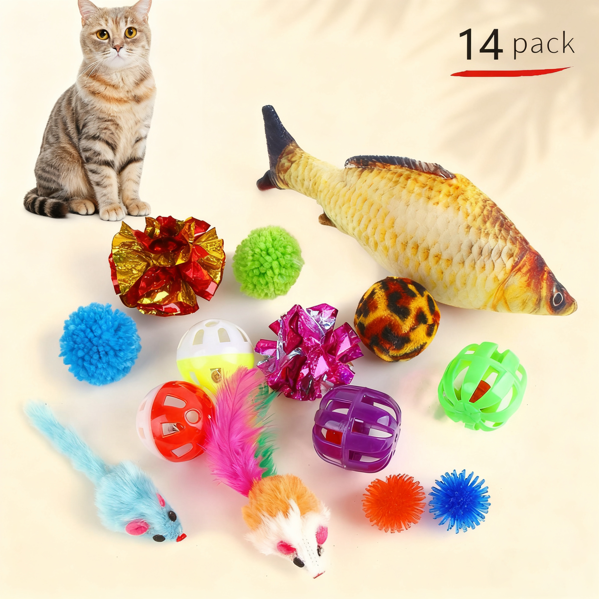 Cat Toy Set Fishing Wand & Tunnel Combo_CWMM11489
