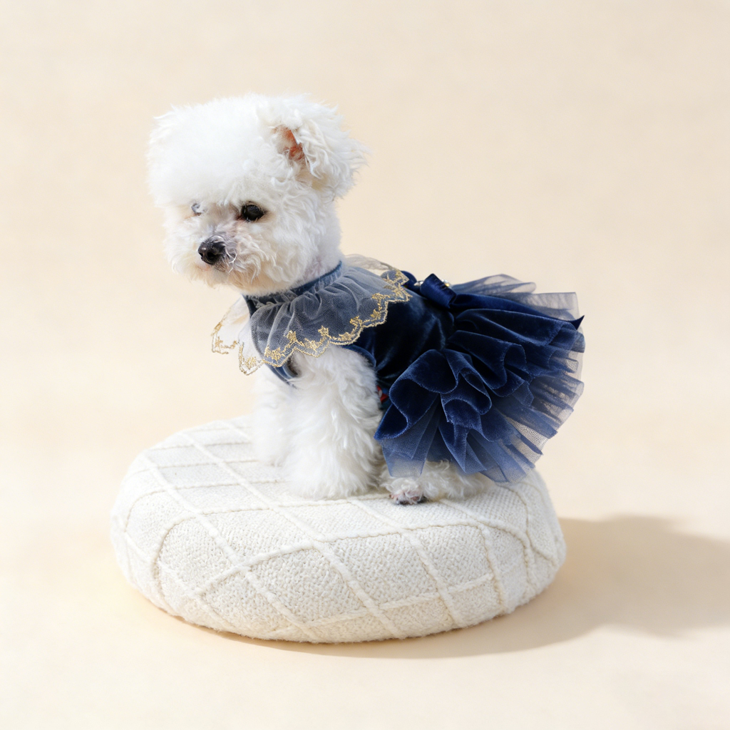 Pet Cozy Tulle Dress Royal Princess Skirt_CWMM13044