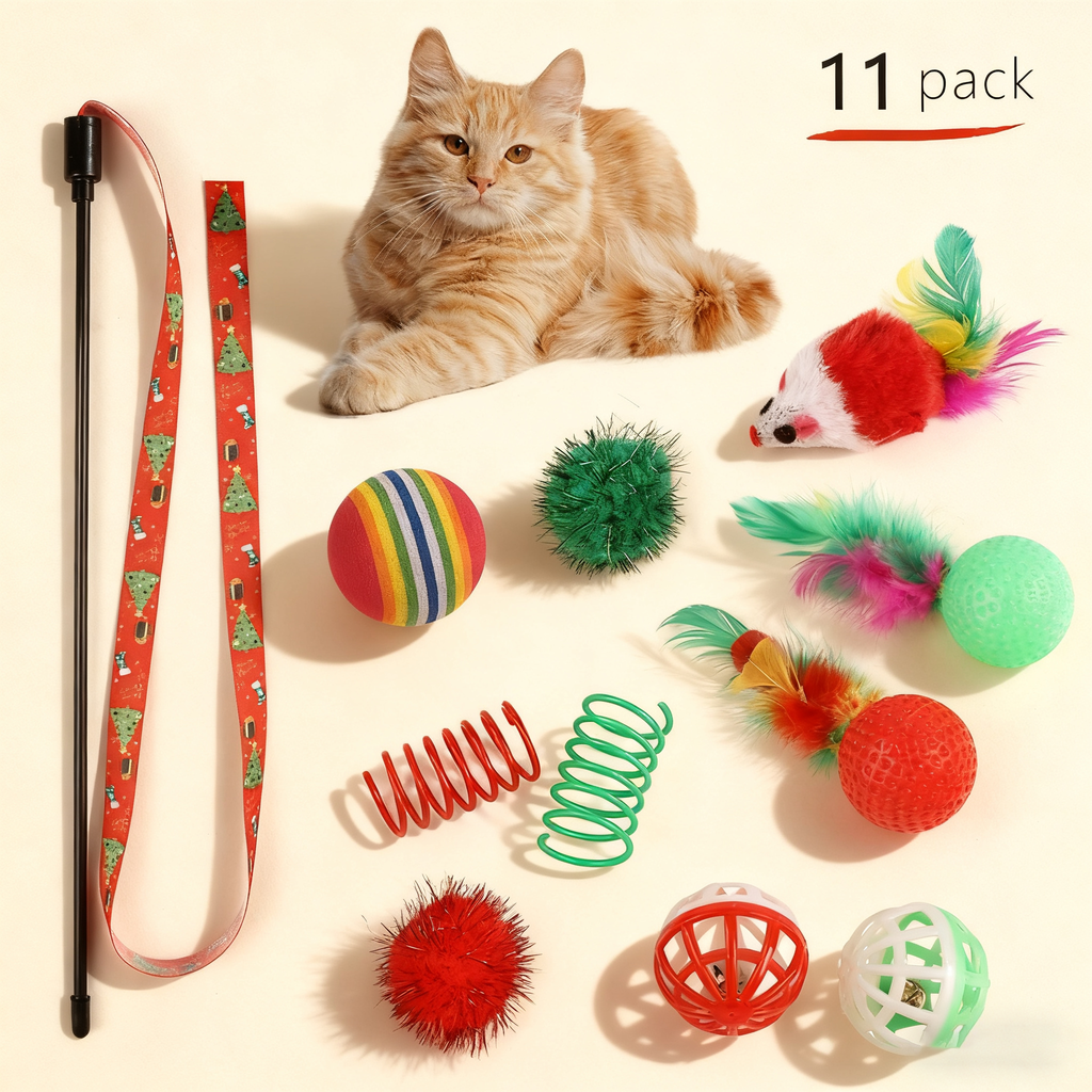 Christmas Cat Teaser Wand – Interactive Toy_CWMM11428