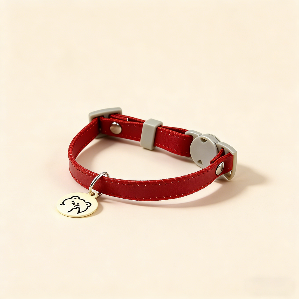 Cat Dog Macaron PU Leather Safety Buckle Collar_CWMM13174