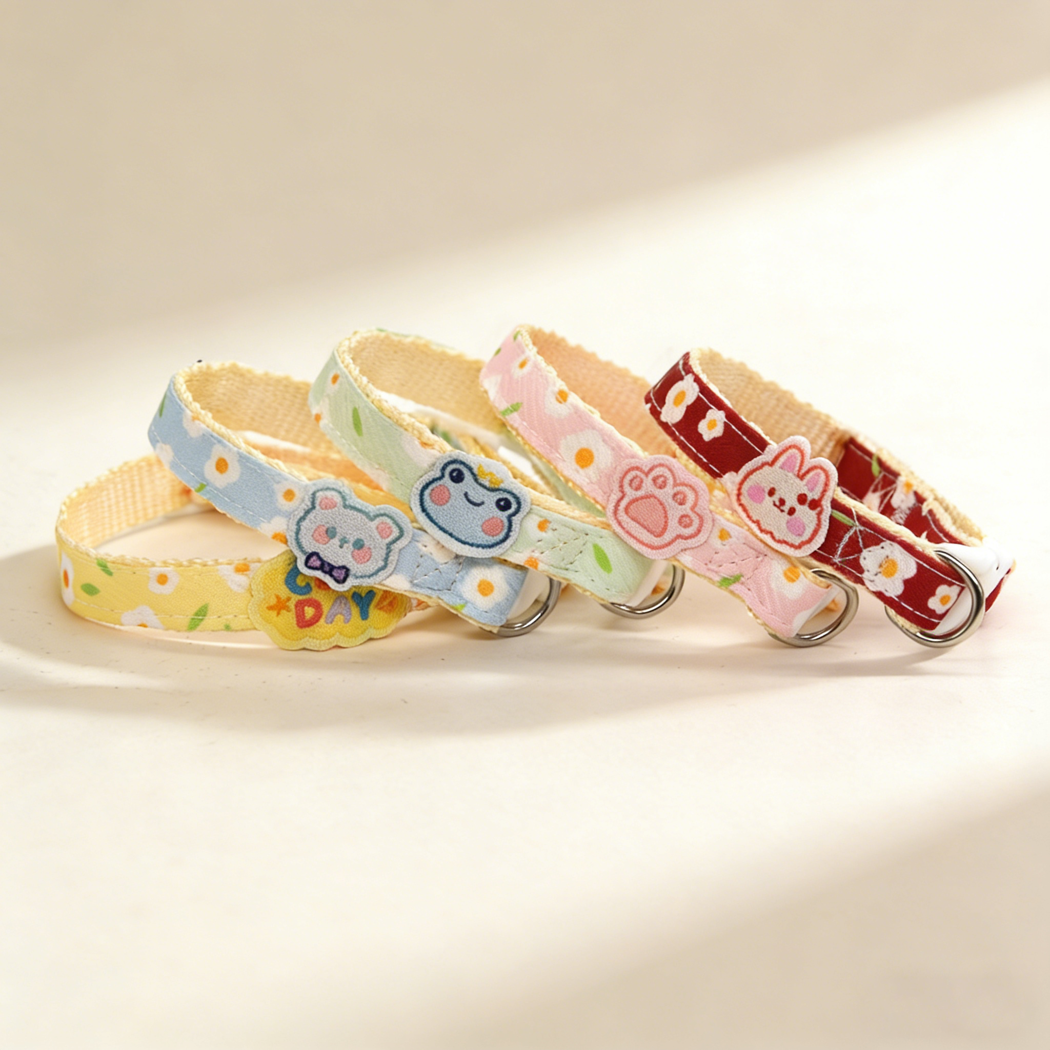 Cute Pet Collar Cartoon Flower Safe Buckle_CWMM13240
