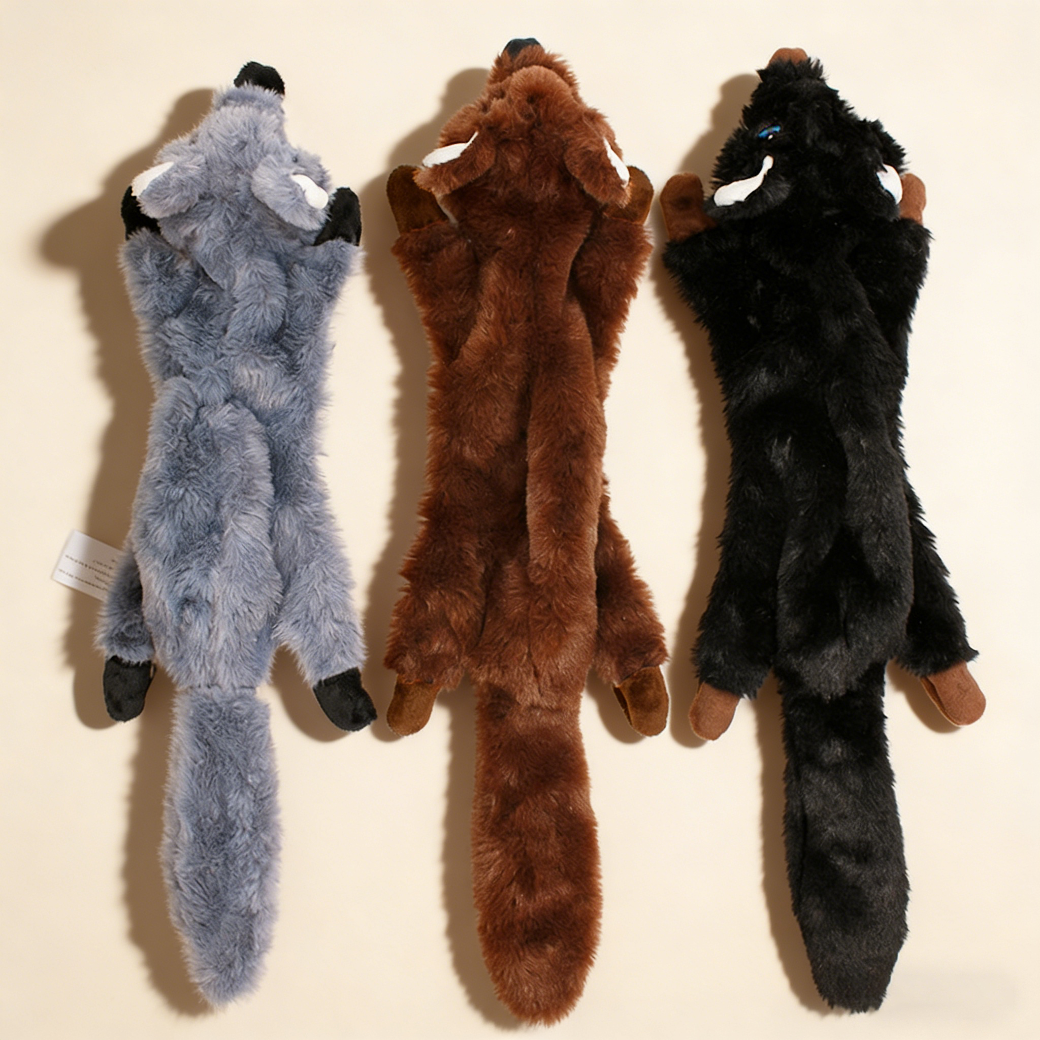 Durable Tri-Color Wolf Plush Toy_CWMM13327