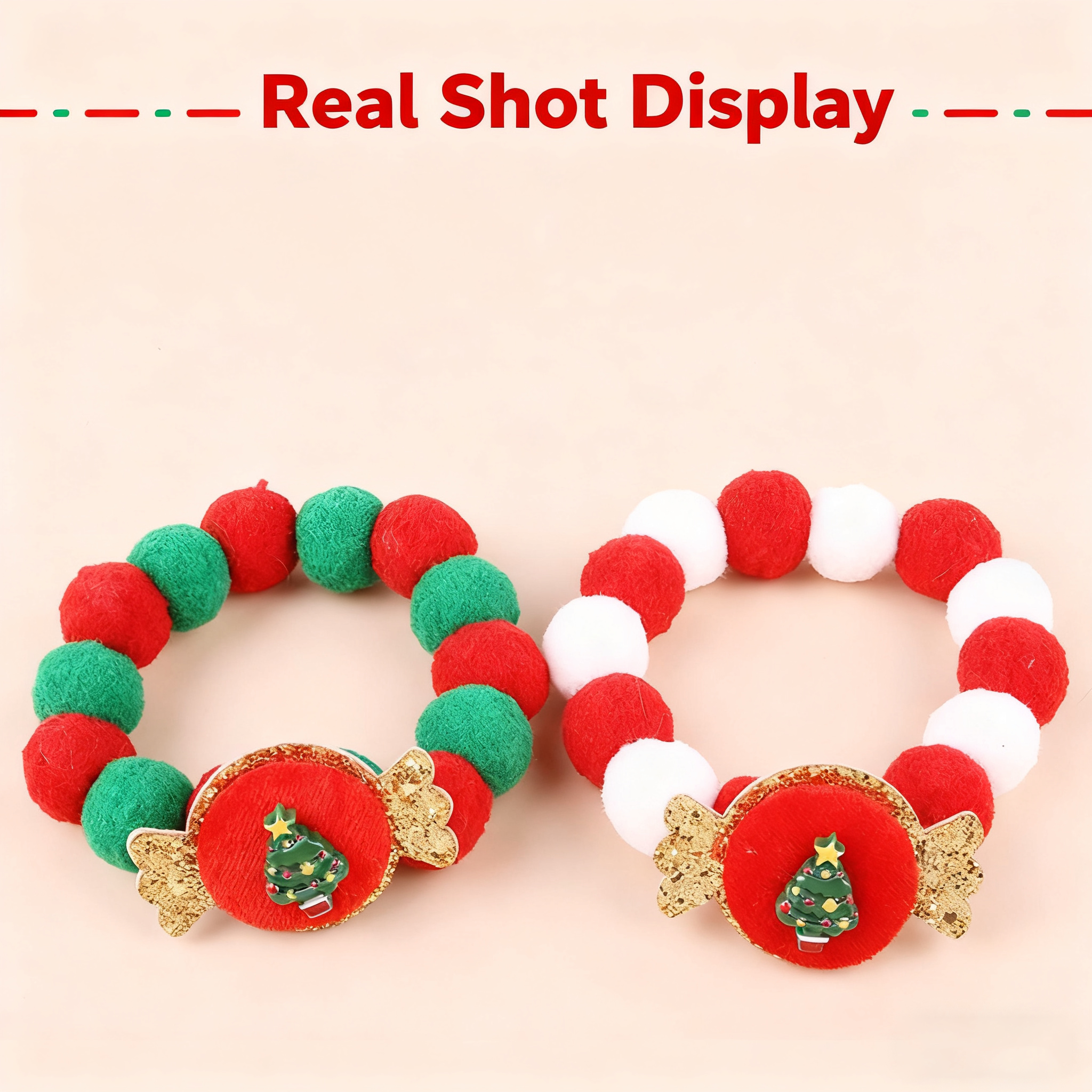 Christmas Pet Collar – Furry Ball Bowknot Necklace_CWMM11332