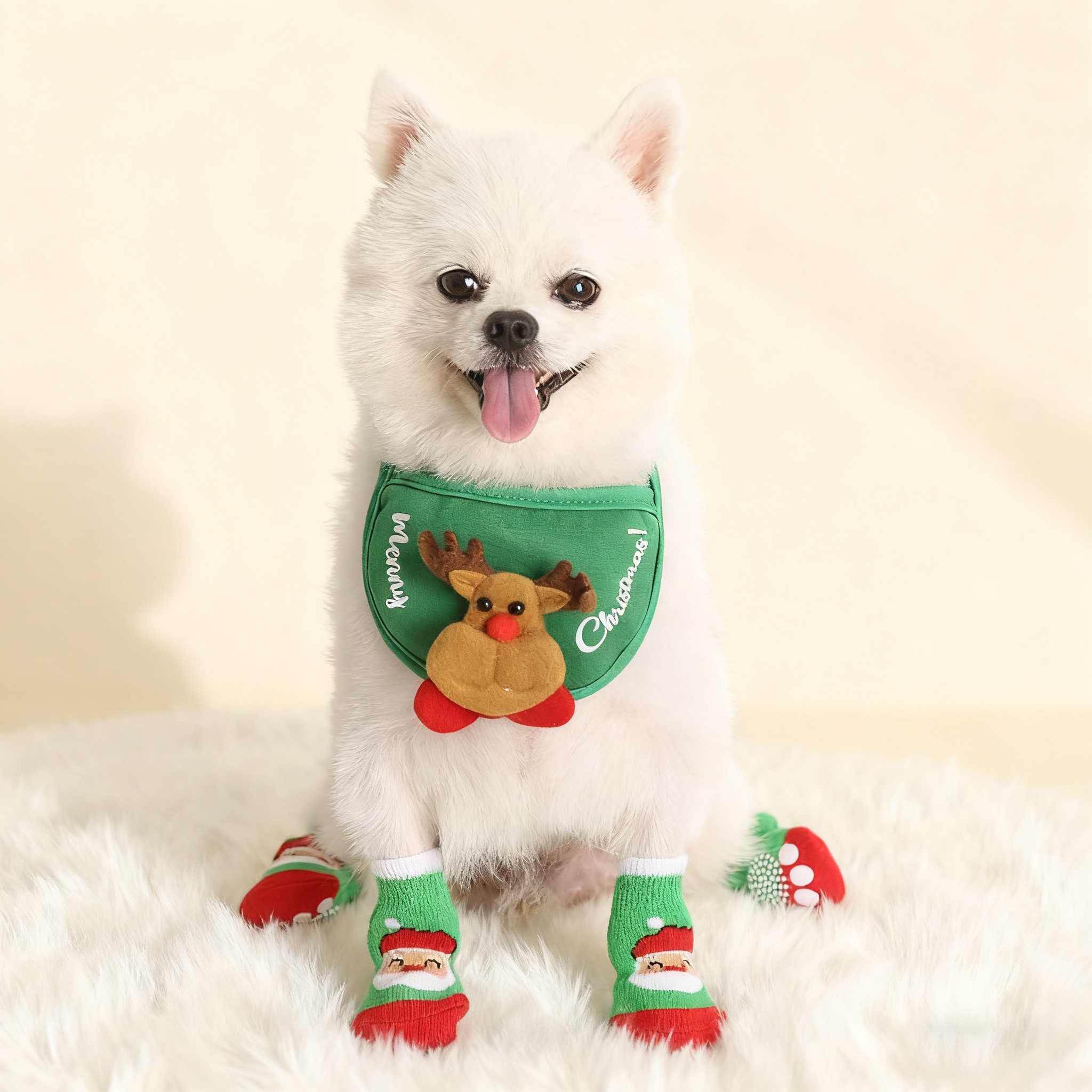 Christmas Pet Shoes – Warm Dog Cat Socks Set_CWMM11274