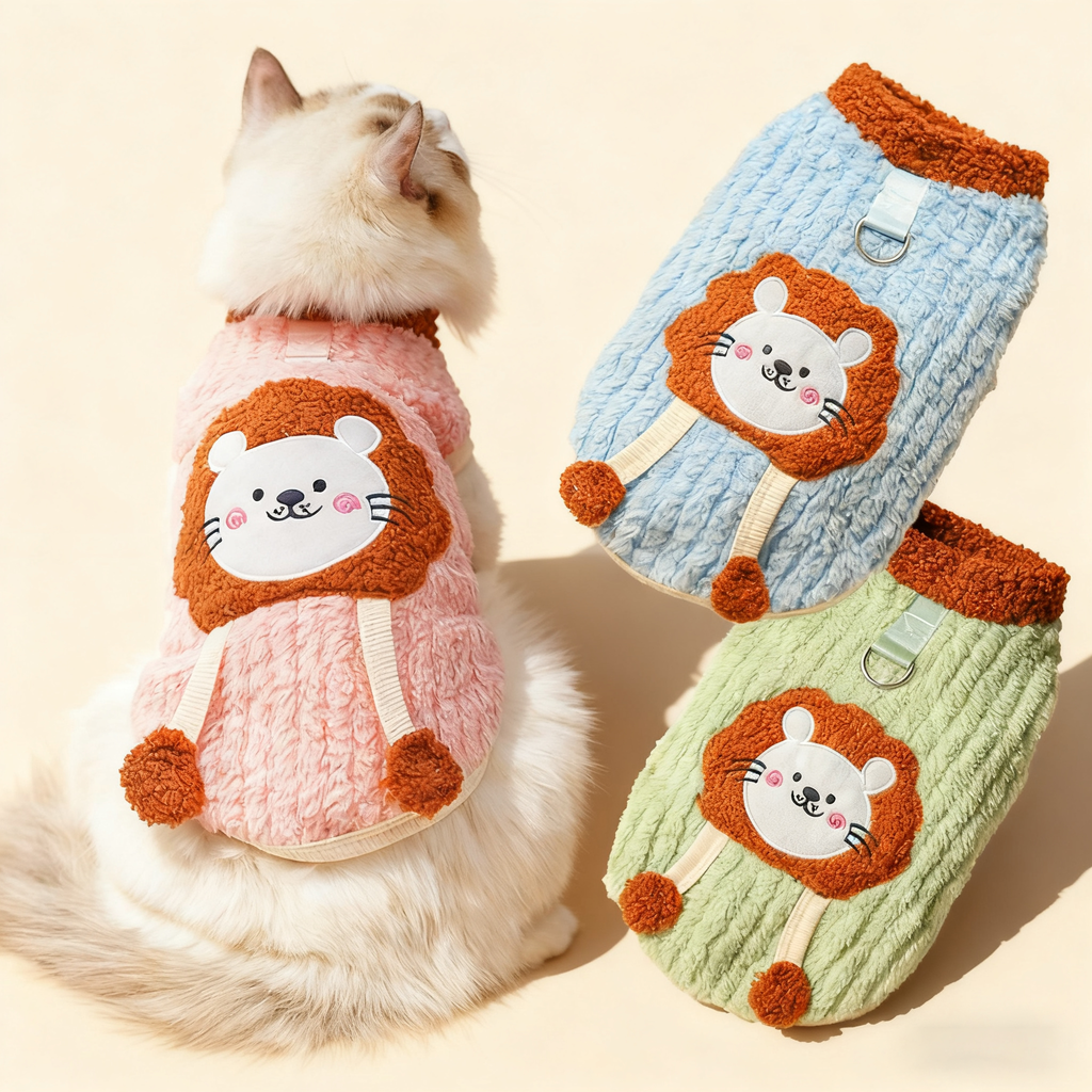 Plush Lion Suit for Hairless Pets Warmth Solution_CWMM11130