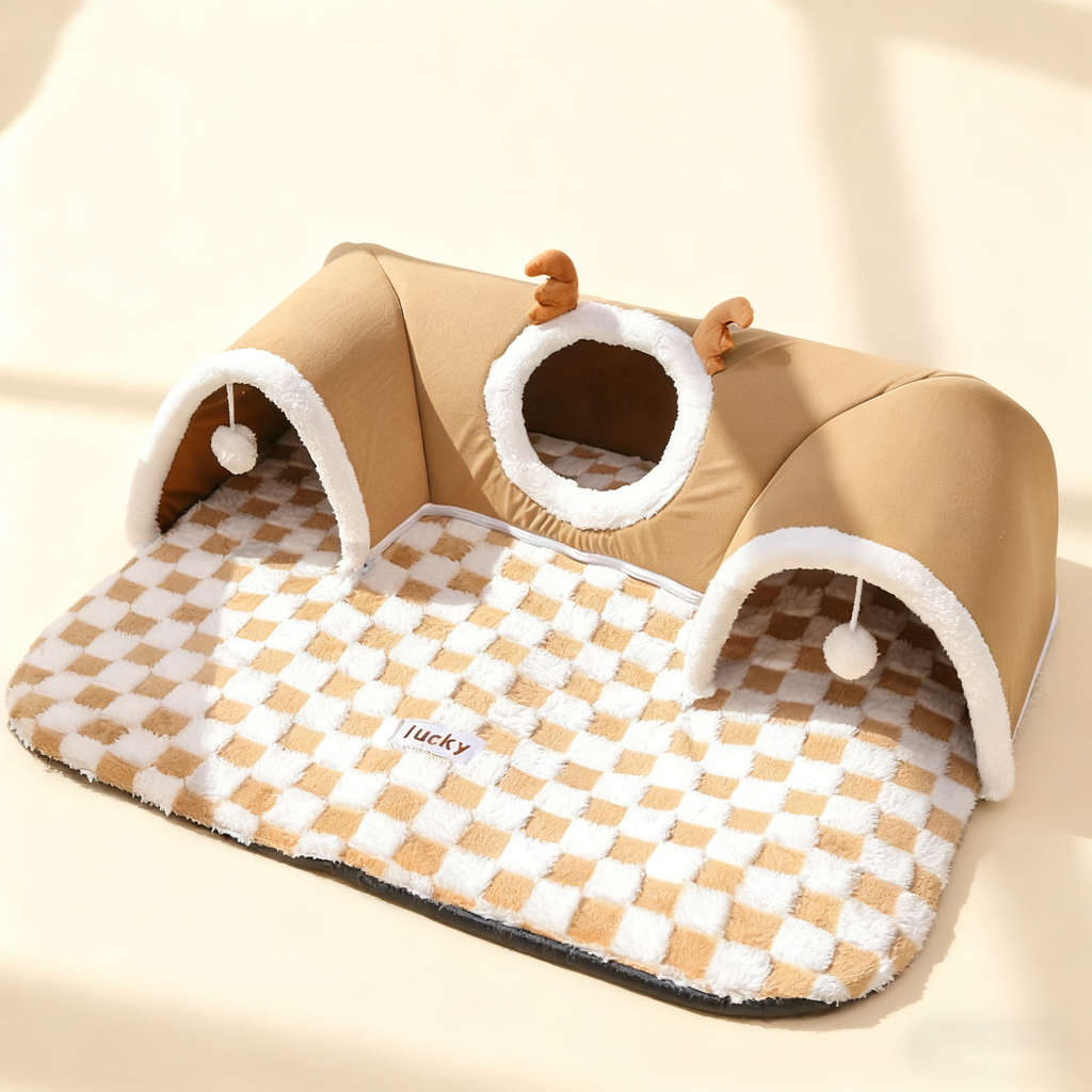 Cat Tunnel Bed – Hide and Sleep Pet Nest_CWMM11292