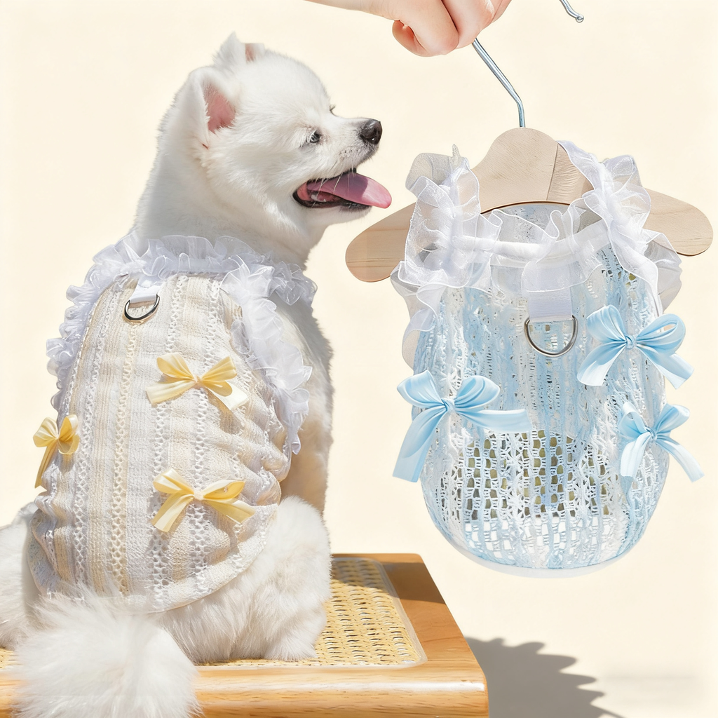 Lace Pet Vest – Hollow Ruffle Summer Cami_CWMM11167