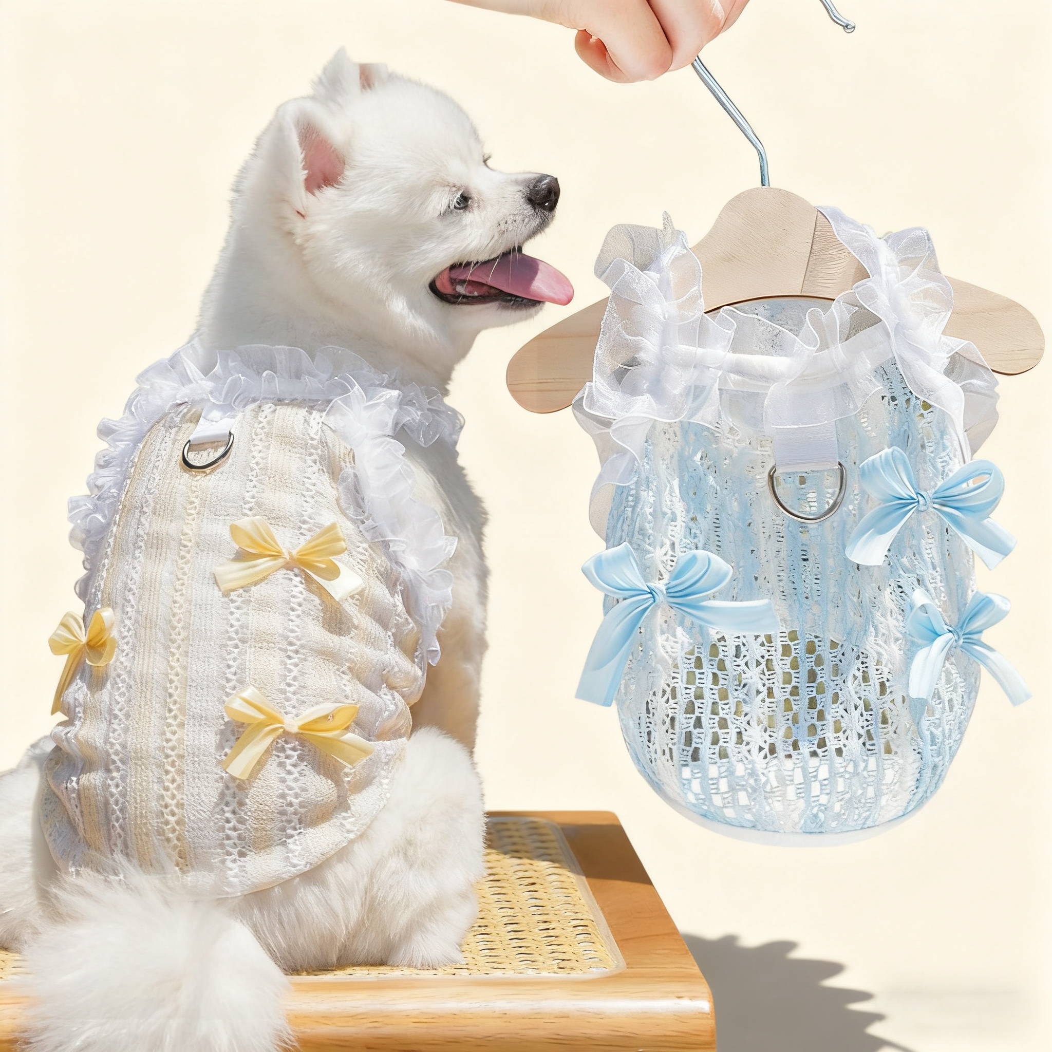 Lace Pet Vest – Hollow Ruffle Summer Cami_CWMM11167