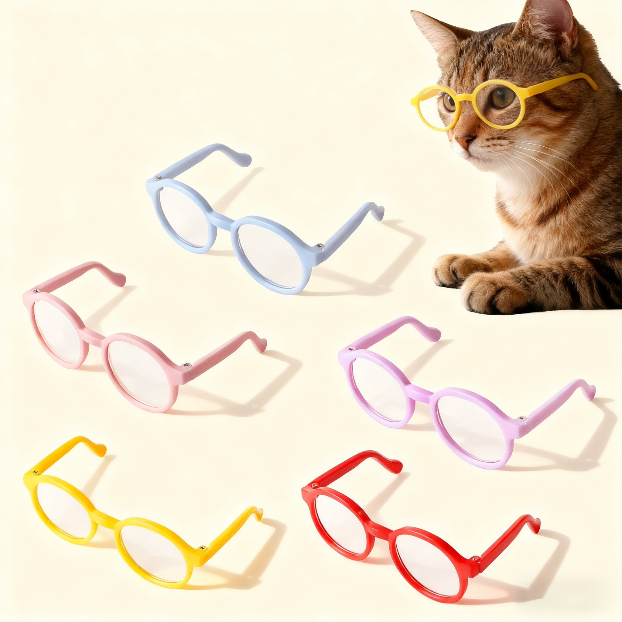 Pet Fashion Glasses – Cute Round Sunglasses_CWMM11308