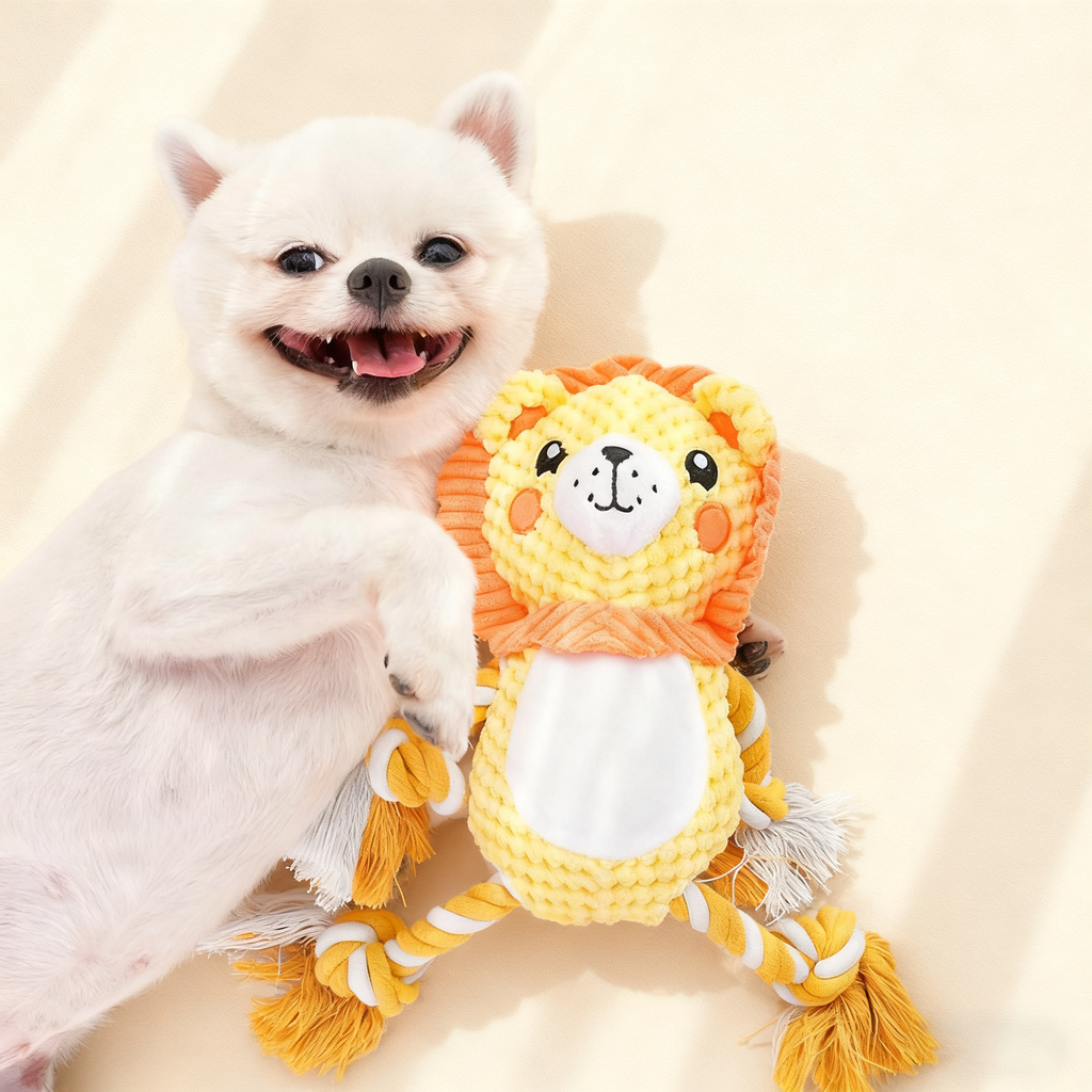 Funny Lion Plush Toy – Dog Cat Squeaky Toy_CWMM11173