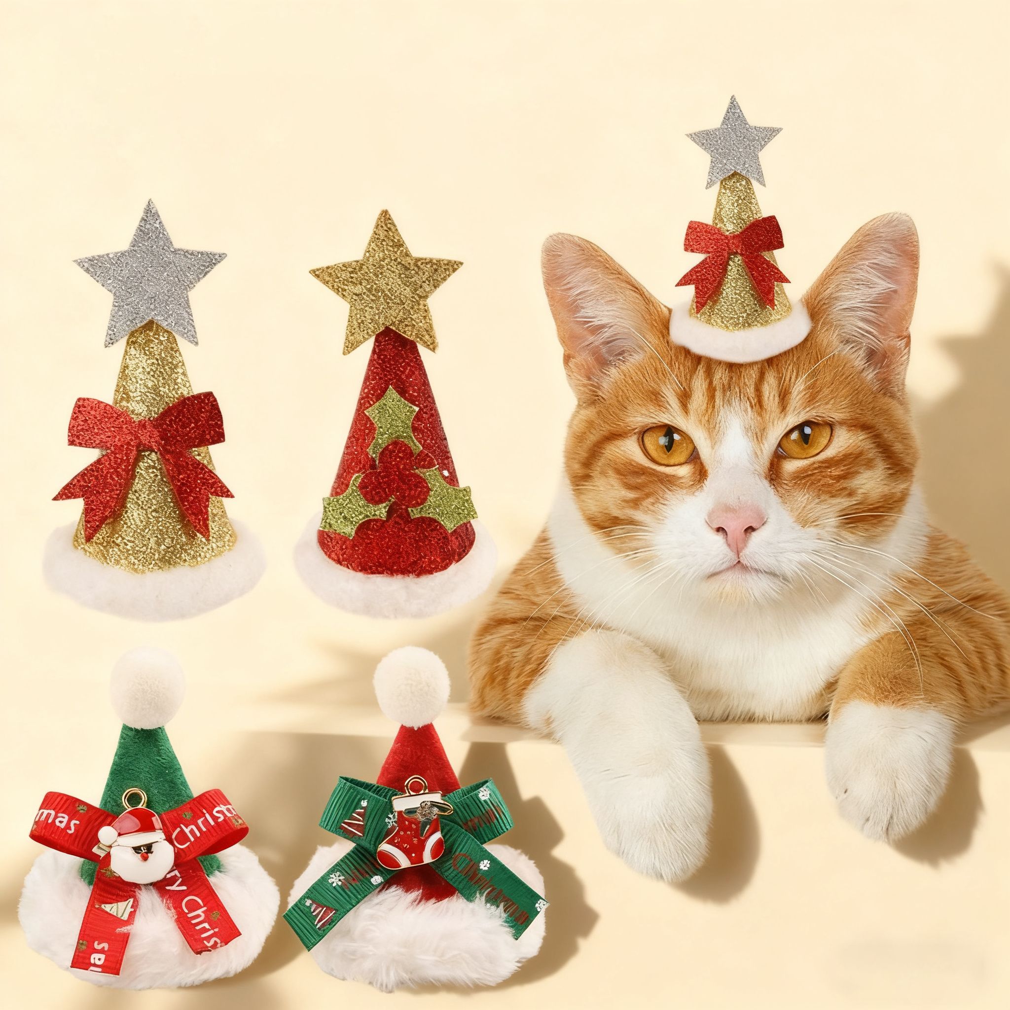 Colorful Christmas Hat for Cats & Dogs_CWMM11403