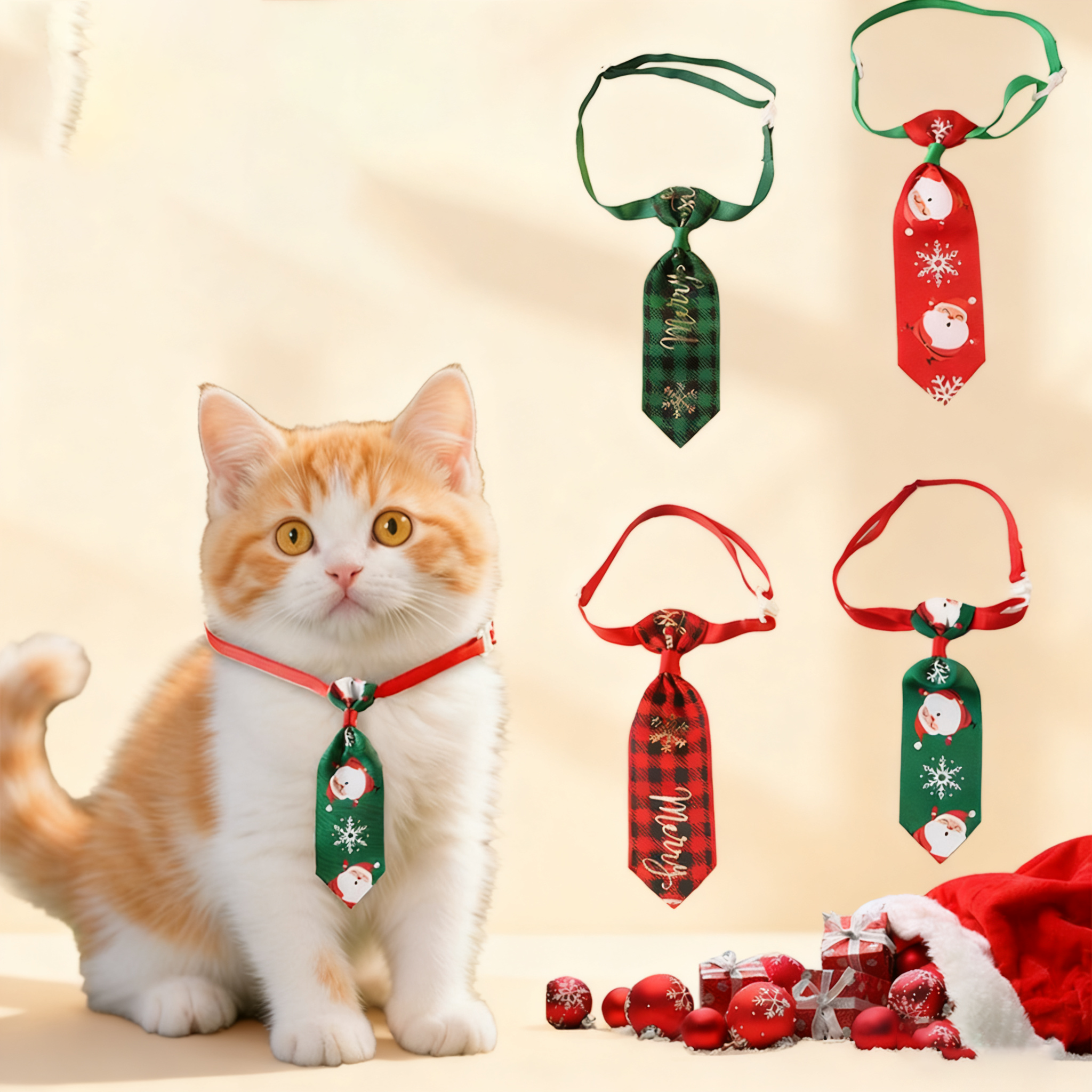 Pet Necktie – Christmas Dog Cat Accessories_CWMM11329