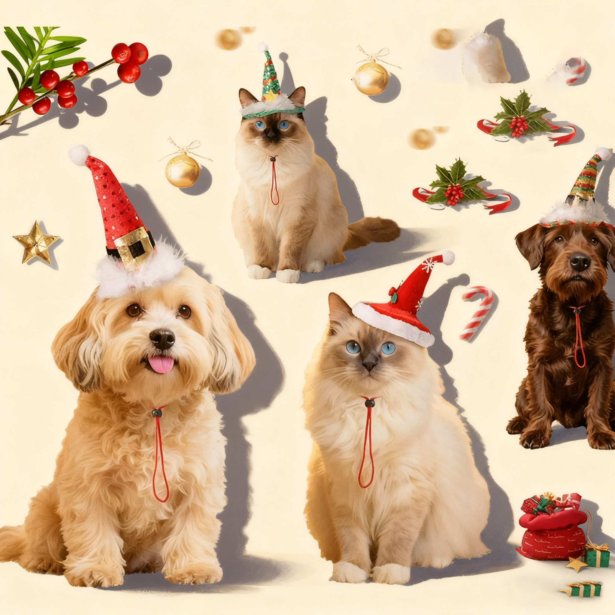 Festive Pet Costume – Creative Christmas Pet Hat_CWMM11352