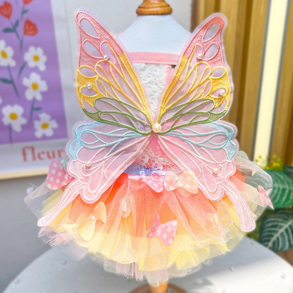 Fluffy Pet Dress with Bow – Princess Style_CWMM11080