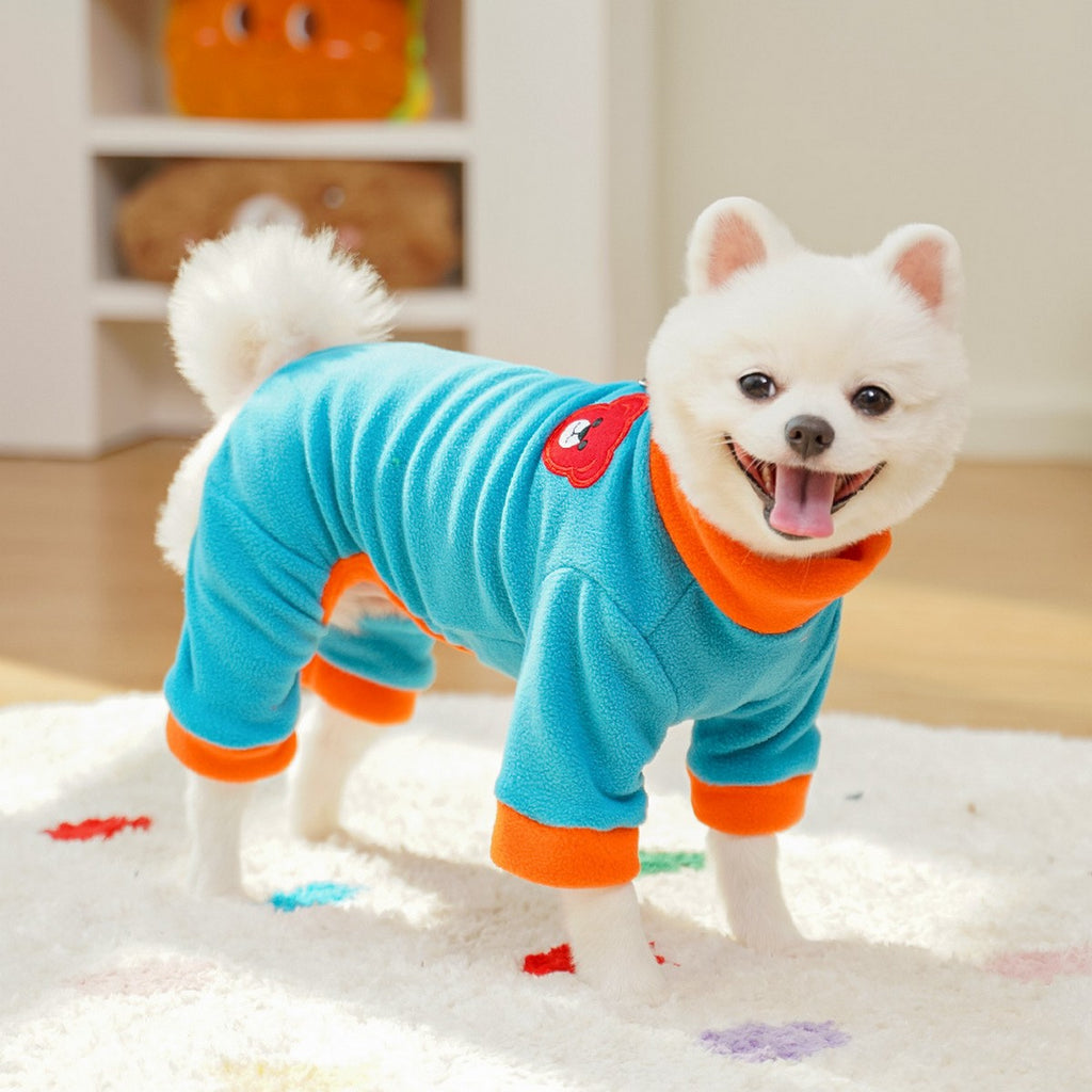 Colorblock Pet Jumpsuit with Leash Ring_CWMM11180