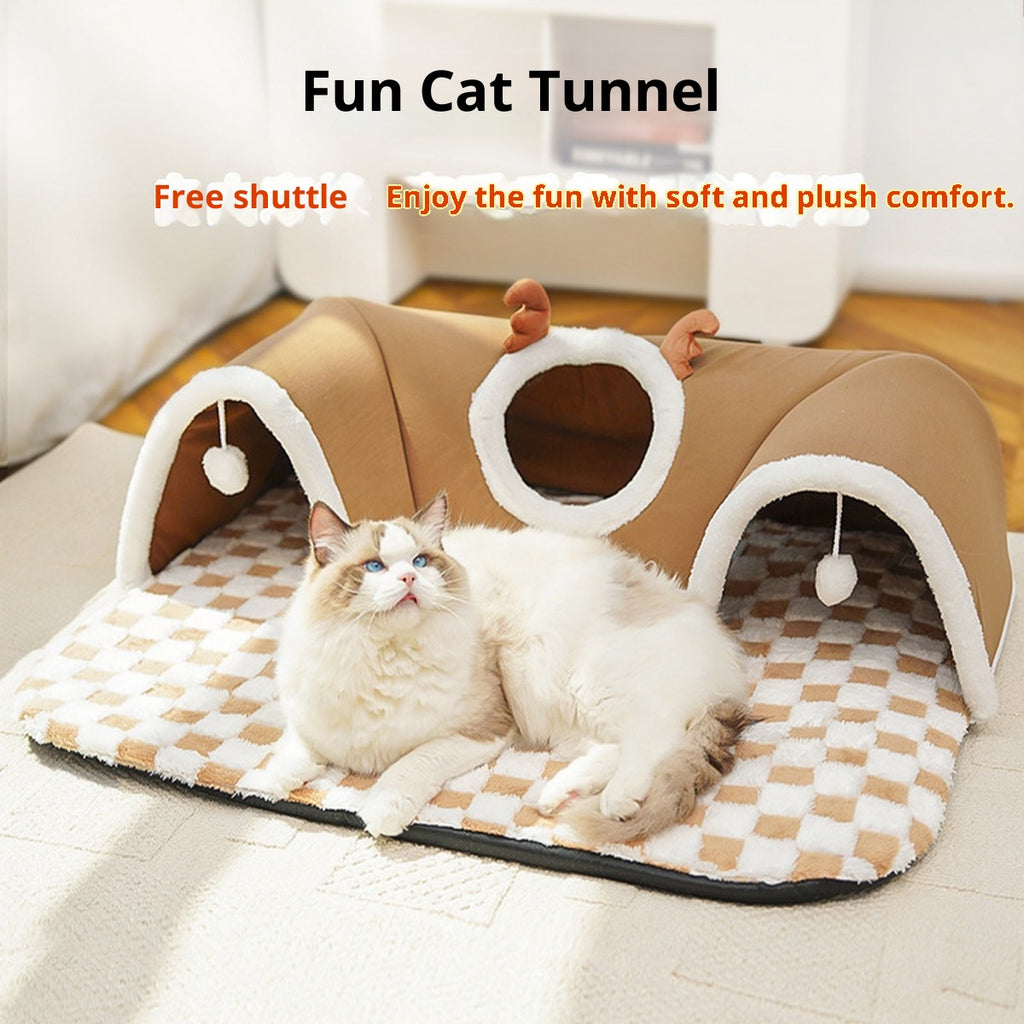 Cat Tunnel Bed – Hide and Sleep Pet Nest_CWMM11292