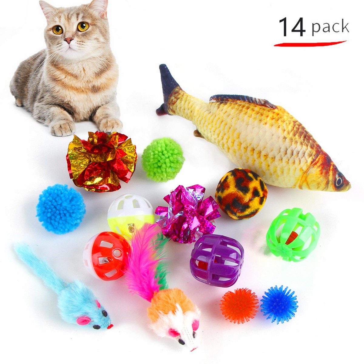 Cat Toy Set Fishing Wand & Tunnel Combo_CWMM11489