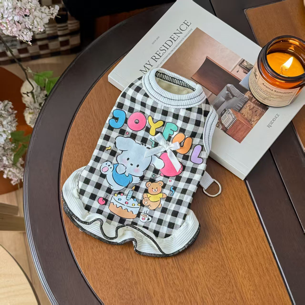 Small Dog Fleece Dress with Leash Ring_CWMM12204