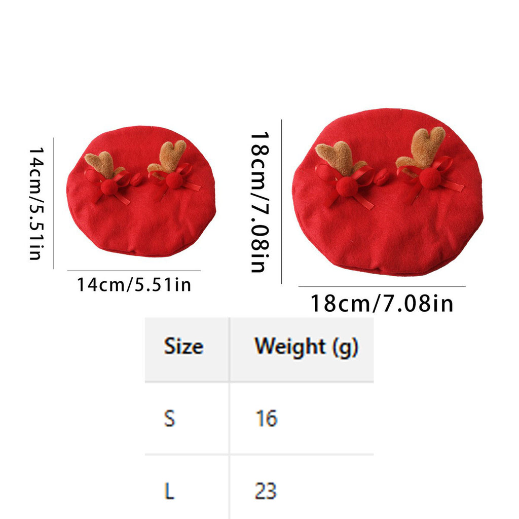 Pet Holiday Accessory – Christmas Reindeer Beret Hat_CWMM11344