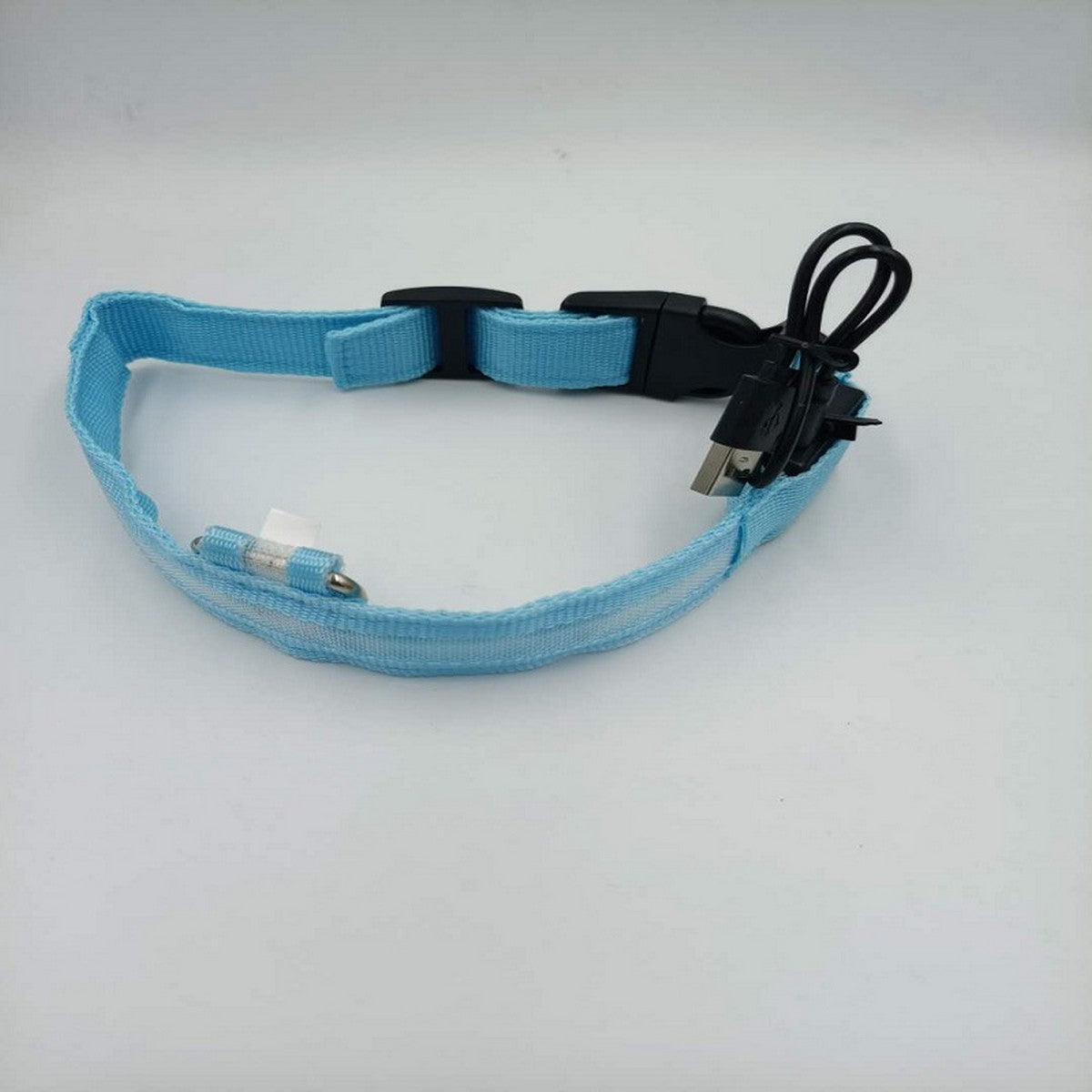 LED Nylon Dog Collar USB Night Safety Glow_CWMM11485