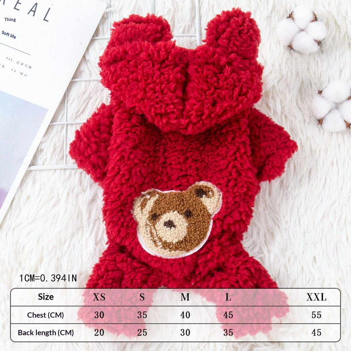 Cute Bear Hooded Pet Winter Coat_CWMM12742