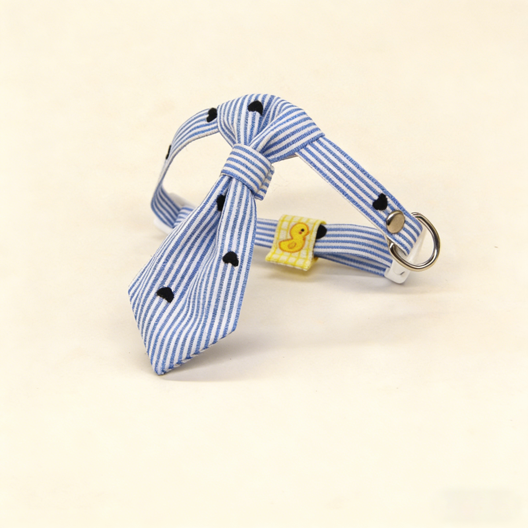 Small Pet Collar Adjustable Blue Bow Design_CWMM13175