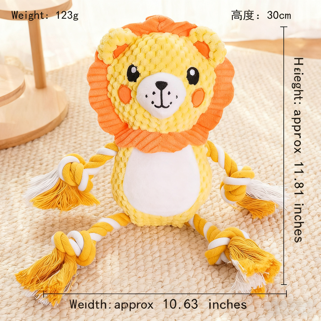Funny Lion Plush Toy – Dog Cat Squeaky Toy_CWMM11173