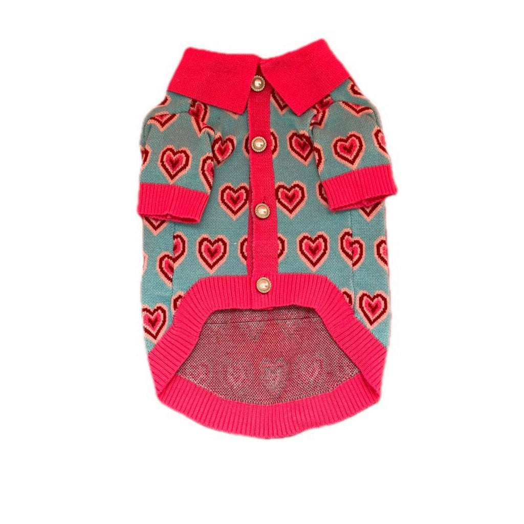 Fashion Heart Collar Dog Cat Sweater_CWMM12352