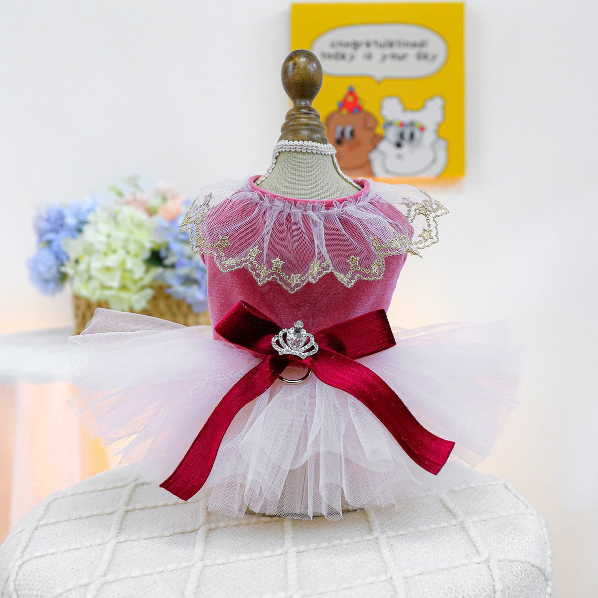 Pet Cozy Tulle Dress Royal Princess Skirt_CWMM13044