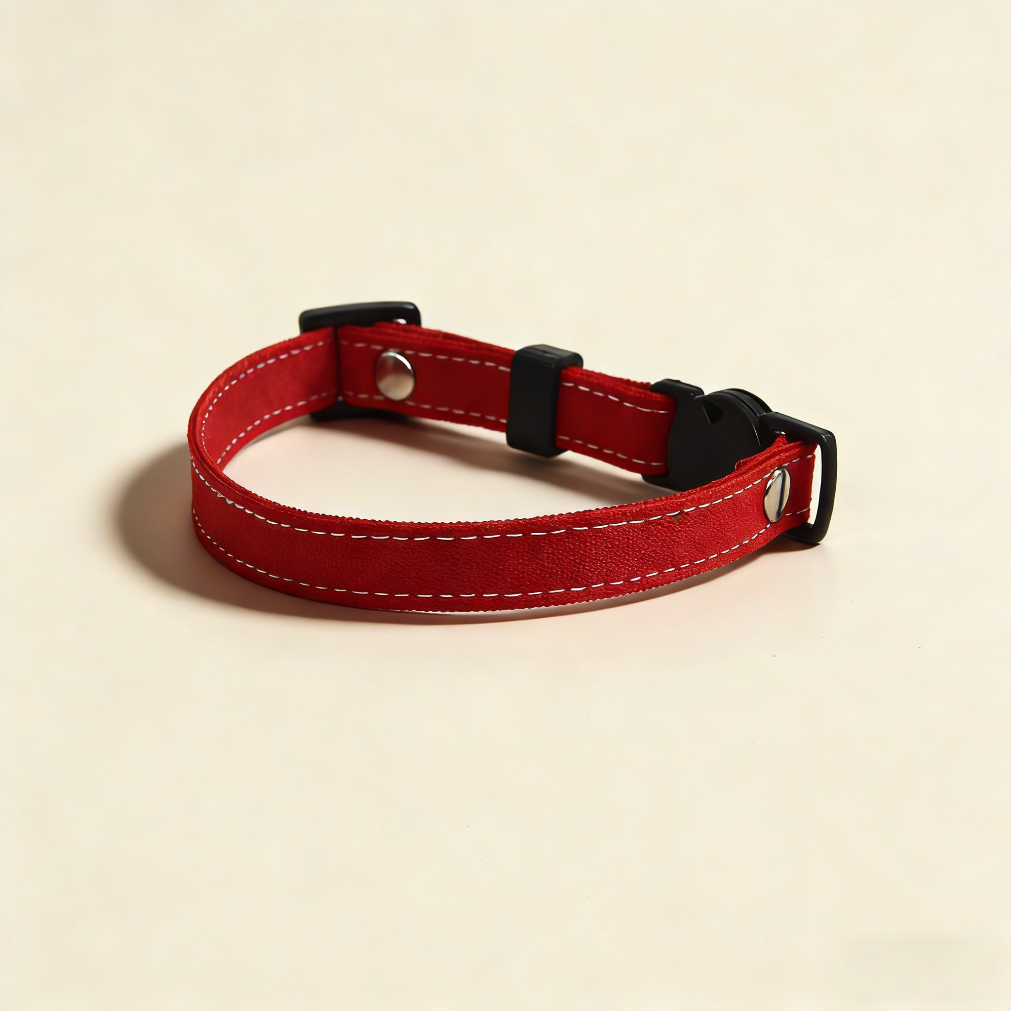 Cat Dog Linen Adjustable Safety Buckle Collar 1cm_CWMM13172