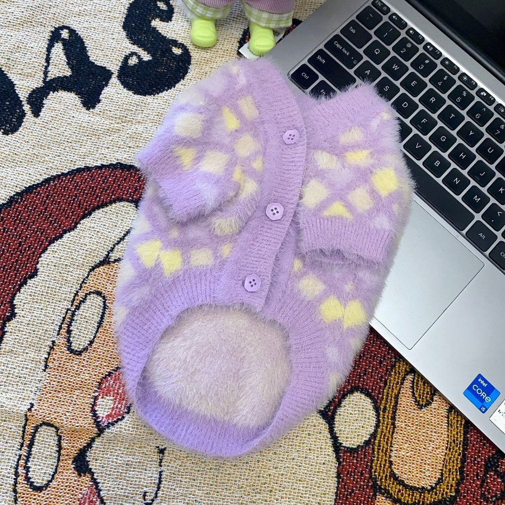 Purple Gradient Knit Dog Cat Sweater_CWMM12350