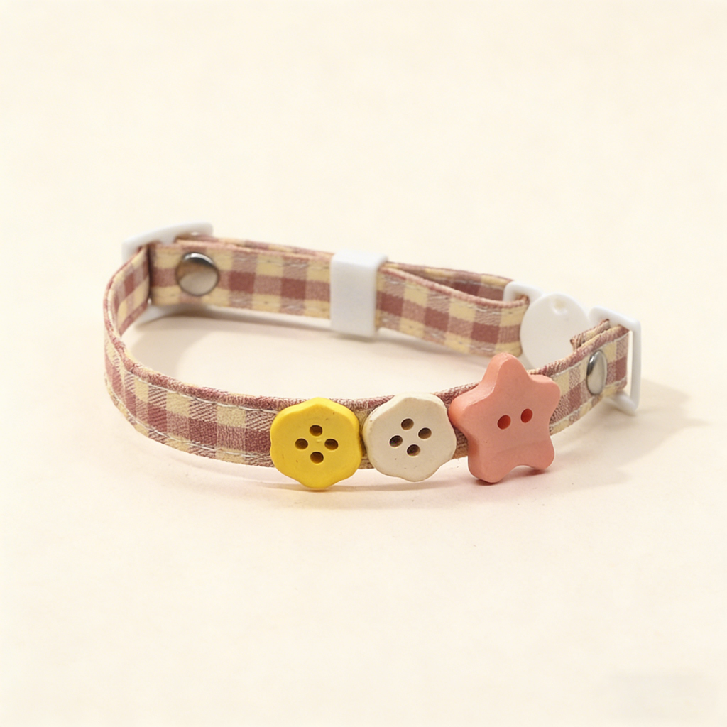 Classic Plaid Cat Dog Collar with Safety Buckle_CWMM13179