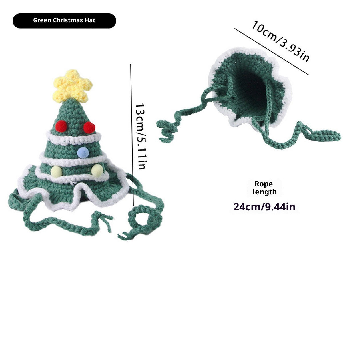 Christmas Pet Hat – Santa & Tree Hat for Cats Dogs_CWMM11356