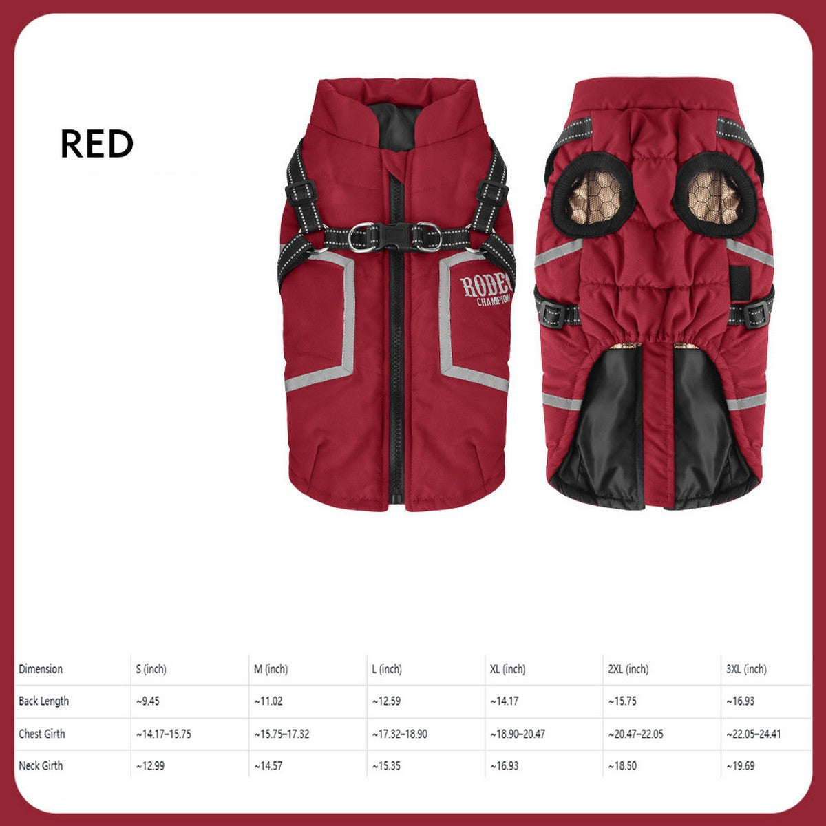 Warm Waterproof Dog Jacket, Harness Pet Coat_CWMM12437