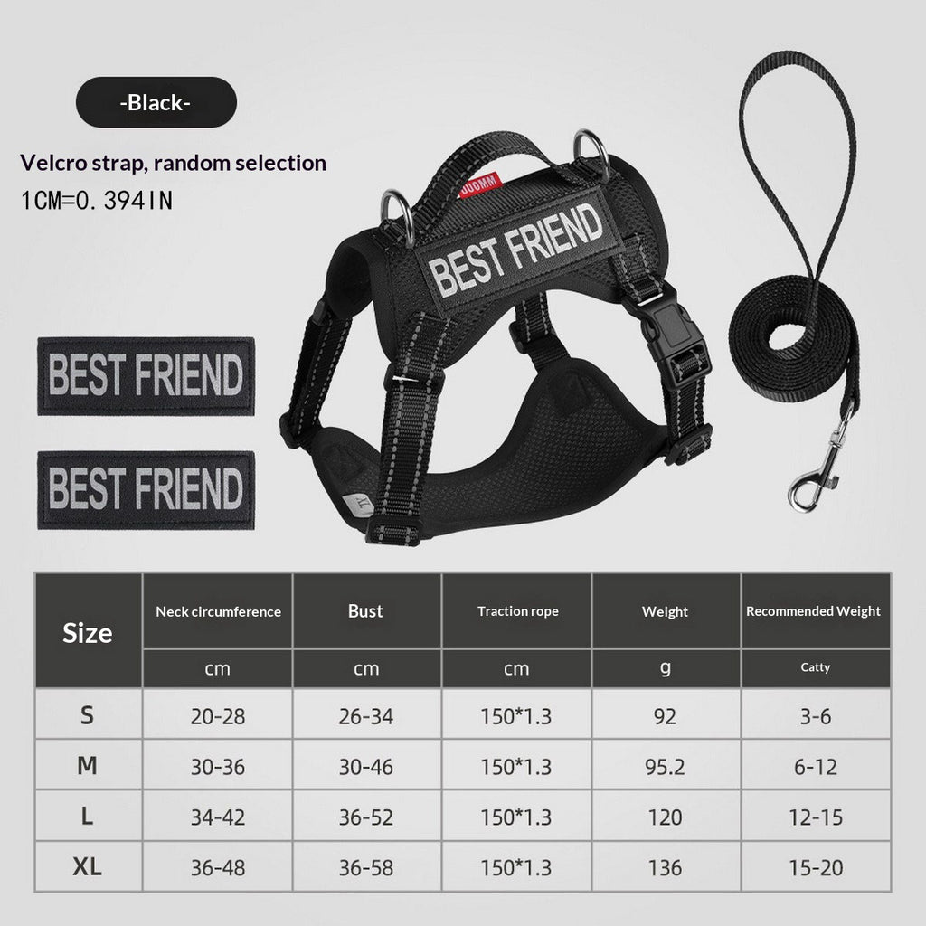 Reflective Service Dog Harness with Leash_CWMM12488