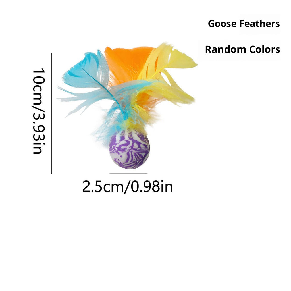 Feather Bounce Cat Toy Interactive Chew Ball_CWMM11491
