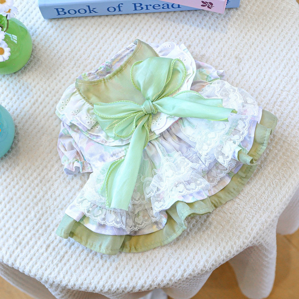 Small Pet Green Fantasy Tulle Dress_CWMM13115