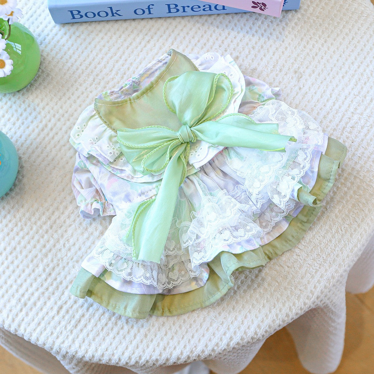 Small Pet Green Fantasy Tulle Dress_CWMM13115