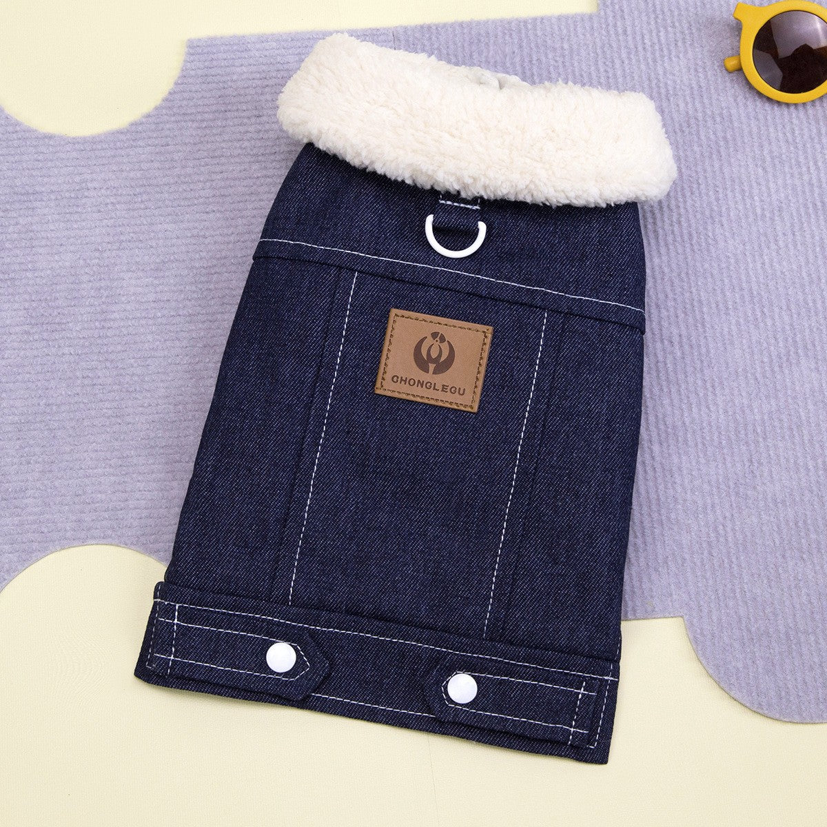 Winter Sherpa Dog Vest with Leash Ring_CWMM12233