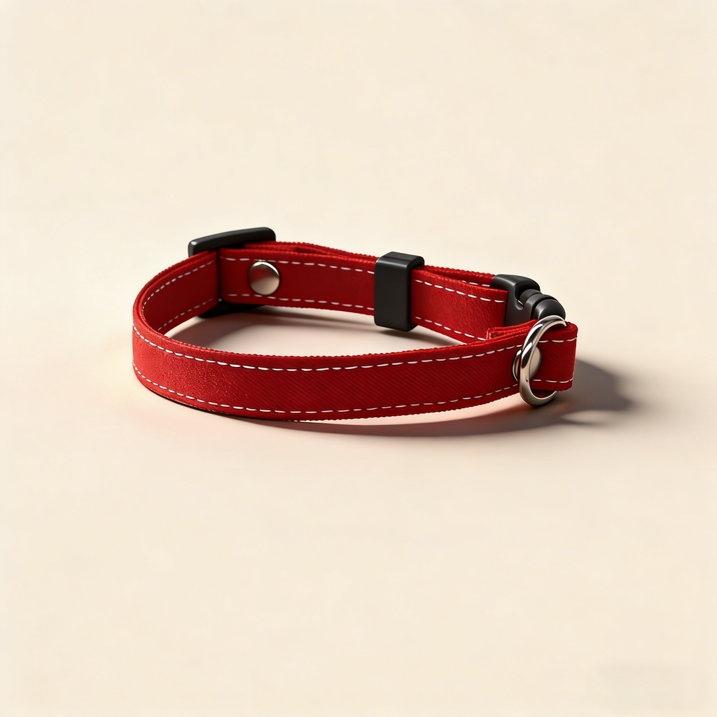 Cat Dog Linen Adjustable Standard Buckle Collar 1cm_CWMM13171