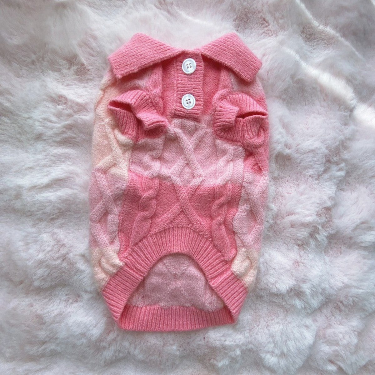 Plaid Dog Sweater Polo Collar Cardigan_CWMM12279