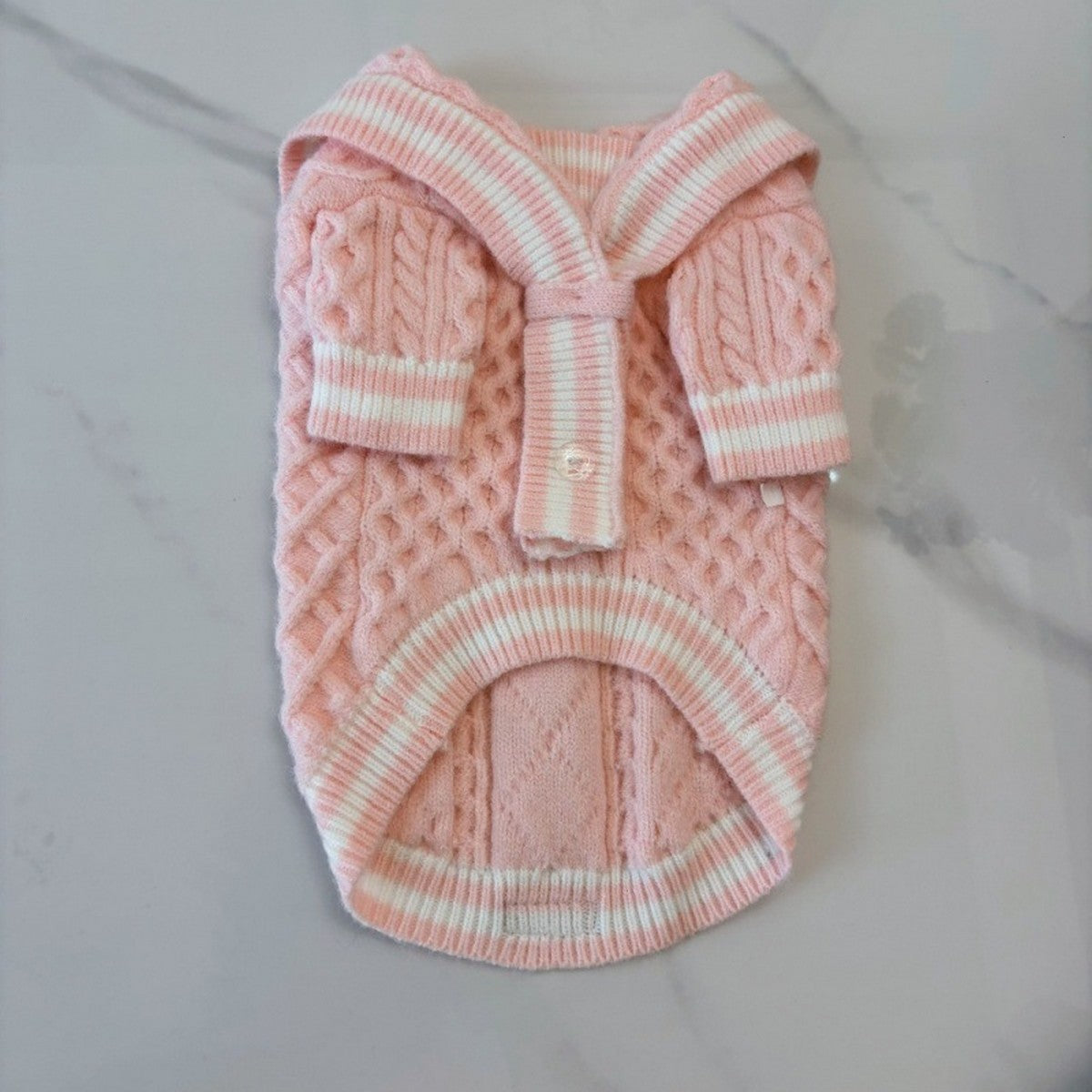 Nautical Collar Knit Dog Sweater_CWMM12303