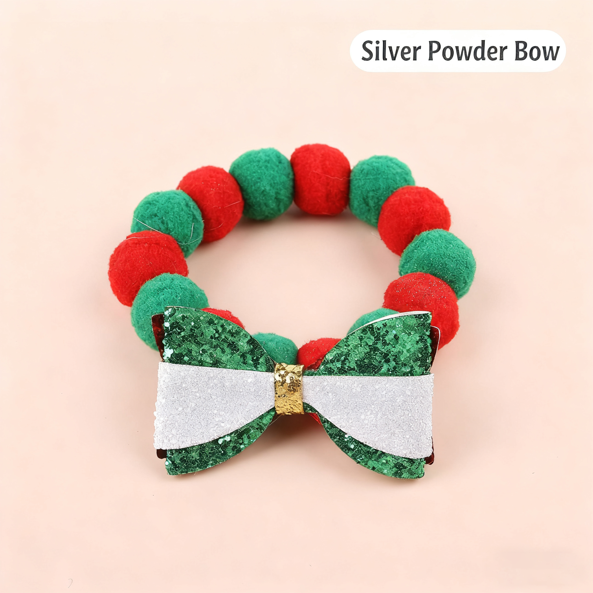 Christmas Pet Collar – Furry Ball Bowknot Necklace_CWMM11332