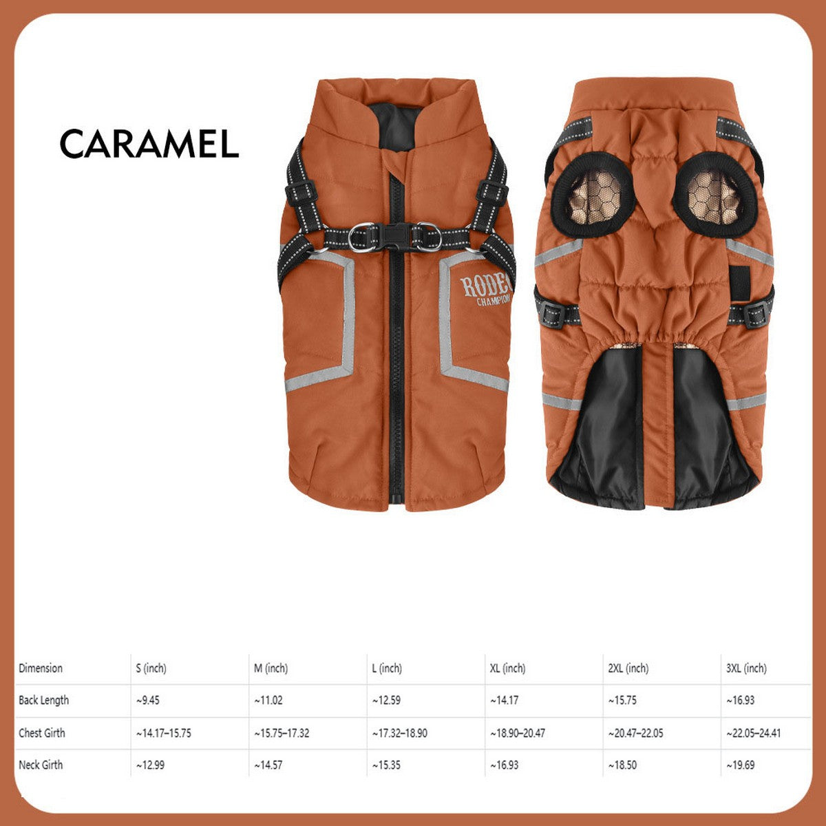 Warm Waterproof Dog Jacket, Harness Pet Coat_CWMM12437